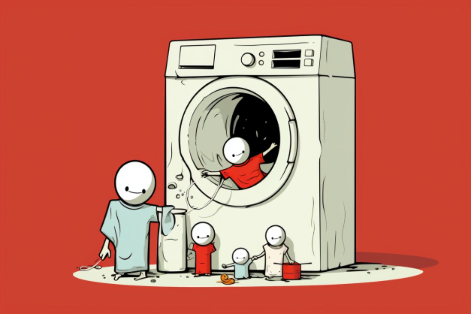 Broken appliance illustration