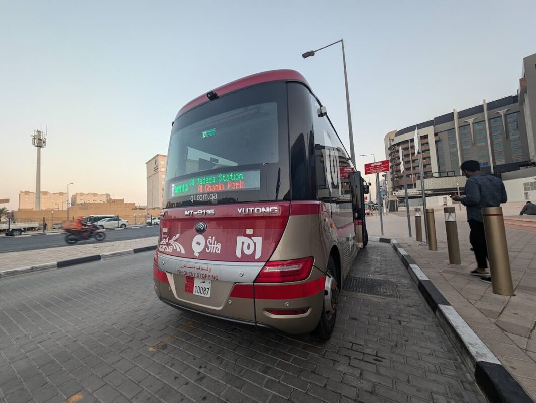An electric bus in Doha, Qatar. 