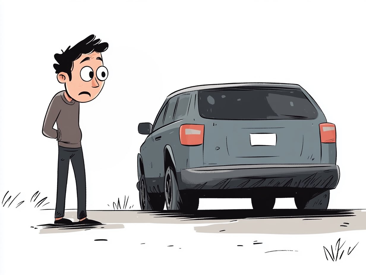 Car with a missing license plate