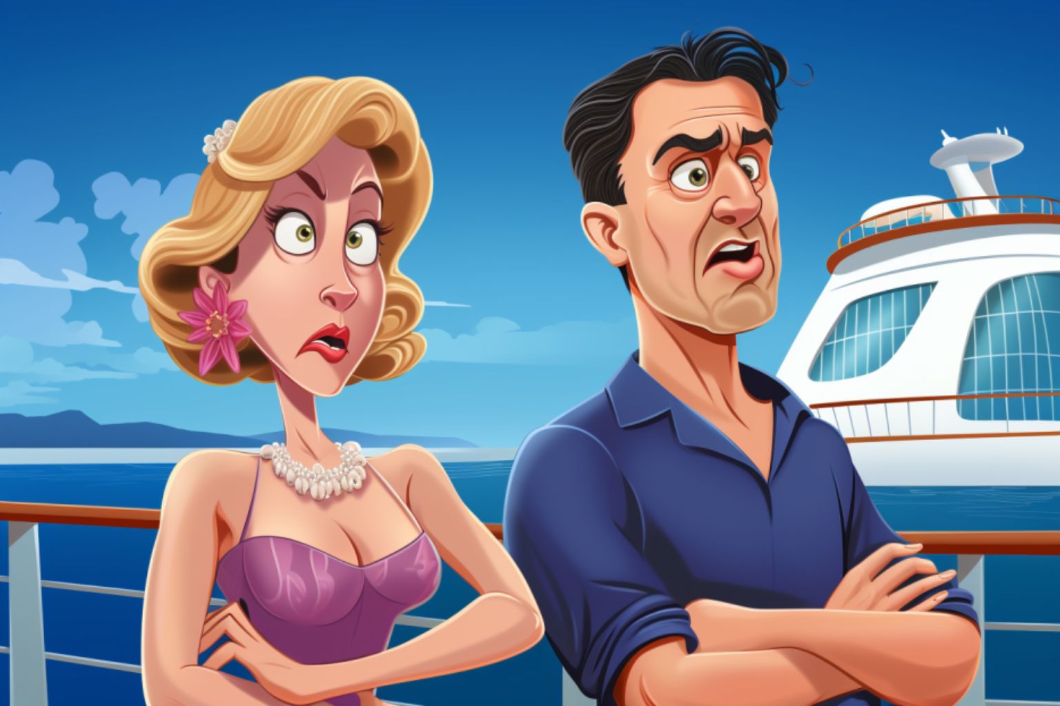 Soiled mattress on a cruise ship bed