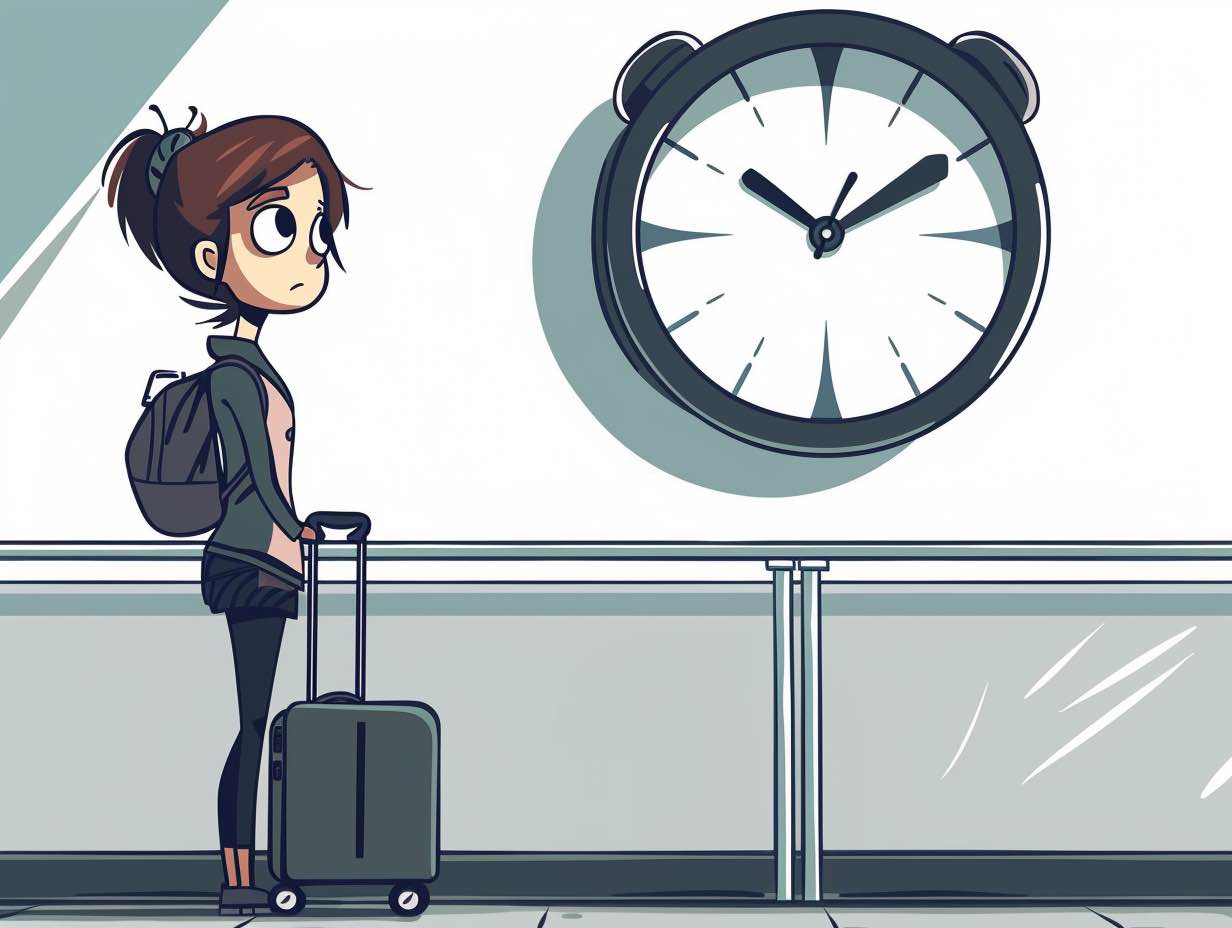 A person looking at their watch, waiting.